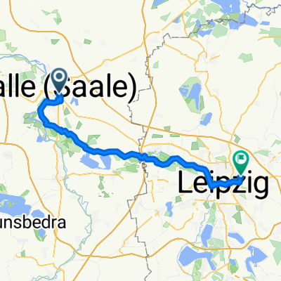 Halle nach Leipzig