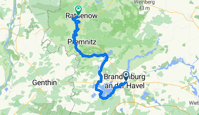 Packhofstraße, Brandenburg an der Havel nach Schwedendamm, Rathenow