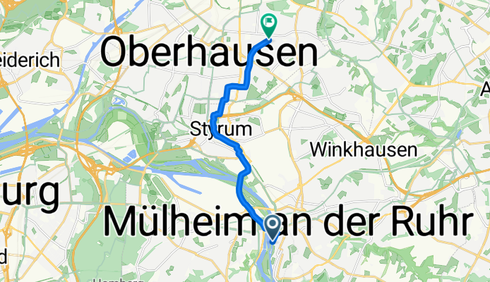 Alte Schleuse, Mülheim an der Ruhr nach Dieckerstraße, Oberhausen