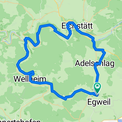 Radrunde auf dem GeoRadweg Altmühltal Route 3 von Nassenfels über Wellheim, Dollnstein und Eichstätt