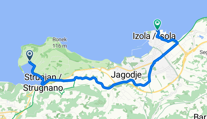 Strunjan, Portorož nach Ulica Sergeja Mašere, Izola