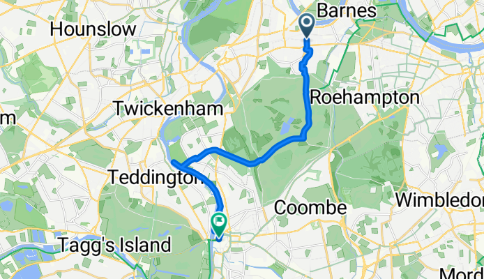 From London to Kingston upon Thames