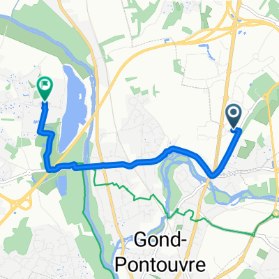 Rue du Linteau, Champniers nach Rue du Camping, Saint-Yrieix-sur-Charente