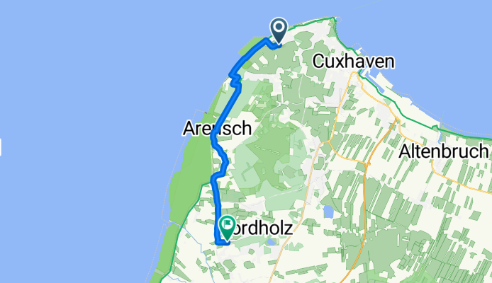 Carlos-Grethe-Weg nach Nordholz Waldweg - Wurster Nordseeküste