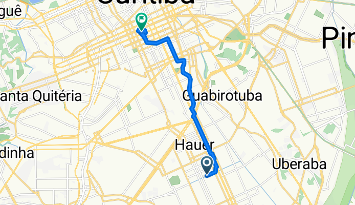 De Rua Isaías Régis de Miranda a Avenida Sete de Setembro