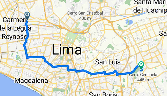 De Salida Av. Universitaria a Avenida Cerro de Camacho