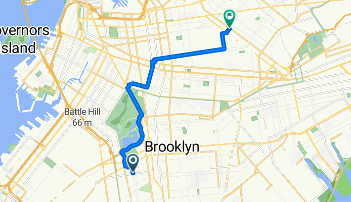 Argyle Rd, New York to Greene Ave, New York