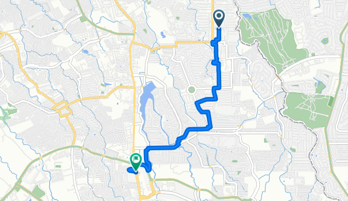 Route from Golden St Blk Lot