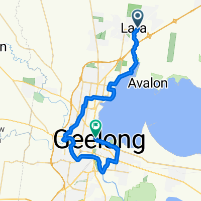 Lara to Geelong via Hovell Ck, FCW, Barwon Trails