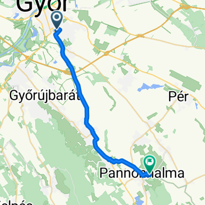 Route to Apátsági Pincészet Pannonhalma