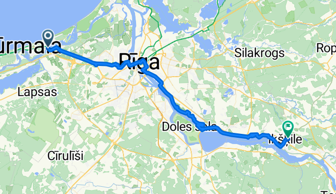 Pērkona iela, Jūrmala nach Smiltenāju iela, Ikšķile