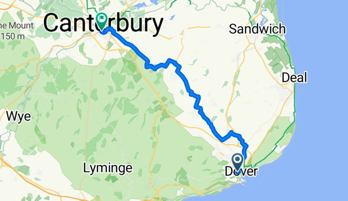 Dover Priory to Canterbury East by bike