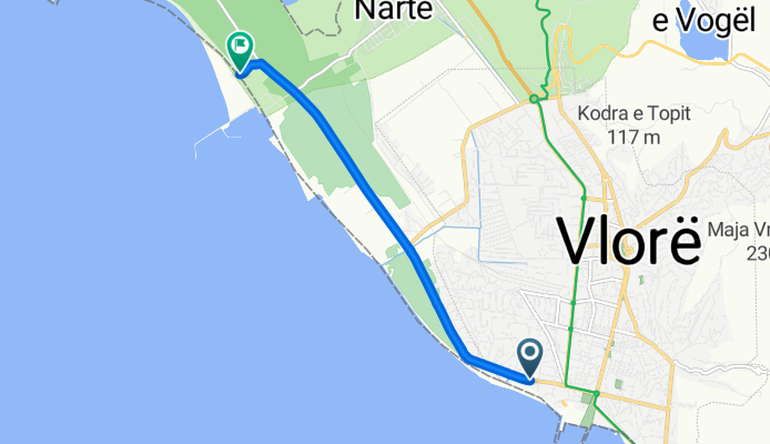 Route zu Plazhi Narta