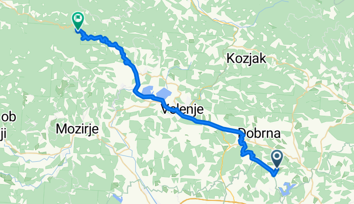 Šmartno v Rožni dolini - Velenje - Sleme