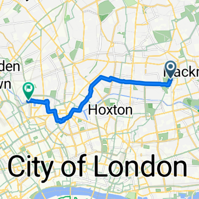 Richmond Road, London to Bagely Walk, London
