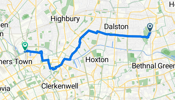 Richmond Road, London to Bagely Walk, London