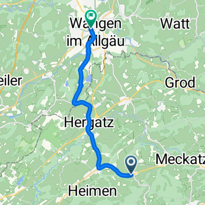 Mellatz, Opfenbach nach Bahnhofstraße, Wangen im Allgäu