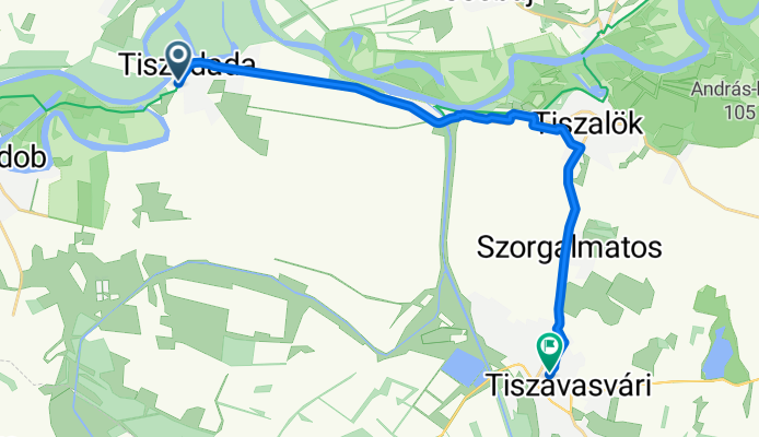 Halász út, Tiszadada - Honfoglalás utca, Tiszavasvári