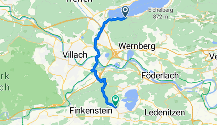 Ossiachersee Süduferstraße, Villach nach Kirchenweg, Finkenstein am Faaker See