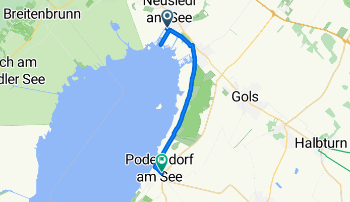 Sportzentrum, Neusiedl am See to Hauptstraße, Podersdorf am See