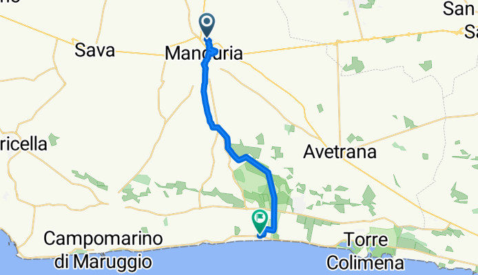 Via Niccolò Fago, Manduria a Via delle Dune, Manduria