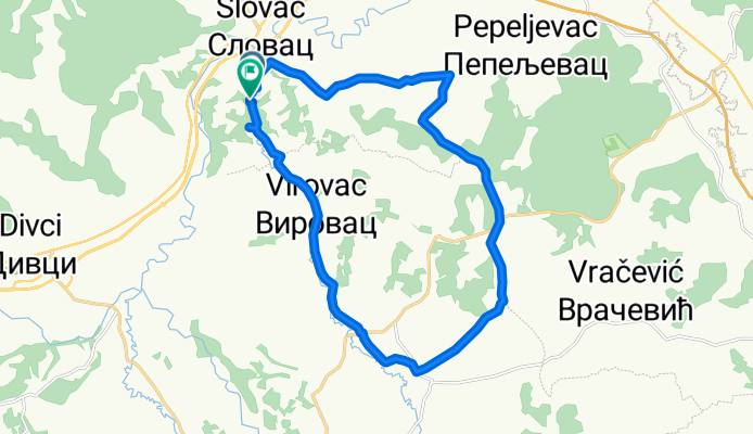 Put uz reku Toplicu, Лајковац to Put uz reku Toplicu, Лајковац