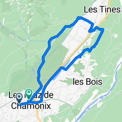 Route des Praz, Chamonix-Mont-Blanc to Chemin des Cimes, Chamonix-Mont-Blanc
