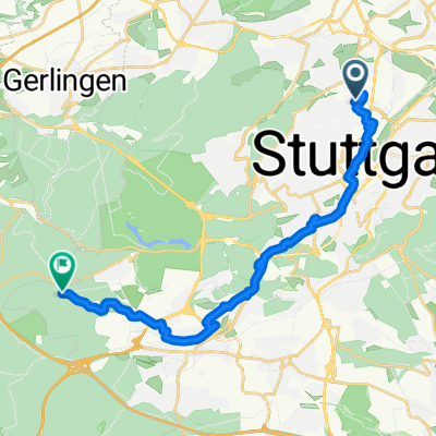 Rebhalde, Stuttgart nach Katzenbacher Hof, Stuttgart