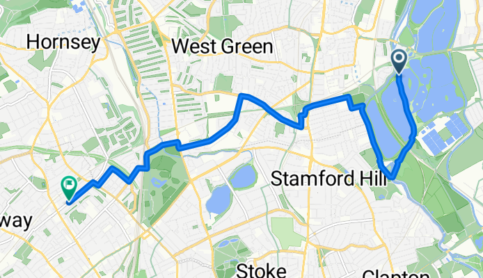 Waltham Forest, London to Hornsey Road, London