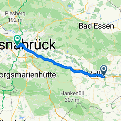 Segelfliegerweg, Melle nach Schreberstraße, Osnabrück