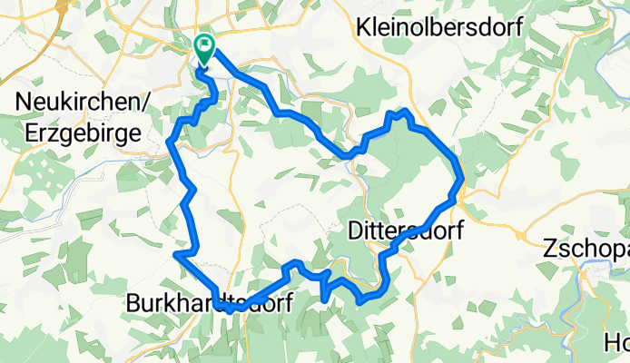 Hügelige Runde bei Chemnitz