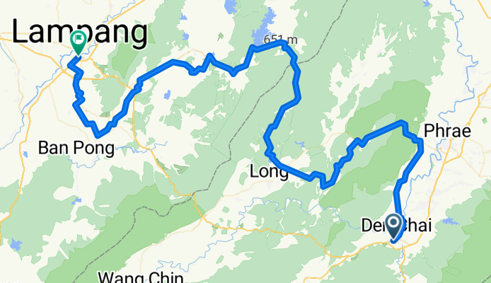 Yantrakit Koson Road, Den Chai District to Suan Dok Road, Mueang Lampang District