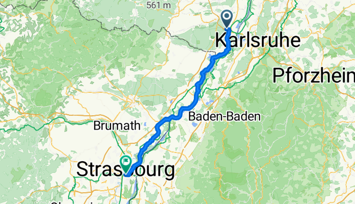 Hanns-Martin-Schleyer-Straße, Wörth am Rhein nach Route de l'Hôpital, Straßburg