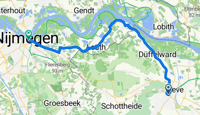 Lindenallee, Kleve nach Burchtstraat, Nijmegen