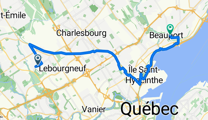 Rue Marie-Anne-Gaudreau, Québec à Rue D'Orléans, Québec