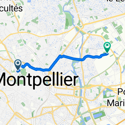 Rue du Dahlia, Montpellier à Rue Euclide, Montpellier
