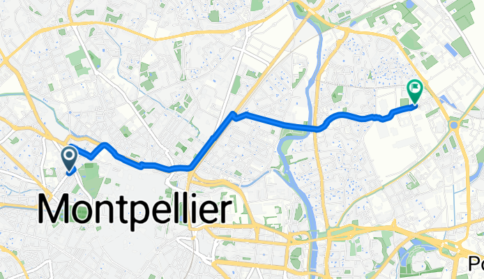 Rue du Dahlia, Montpellier à Rue Euclide, Montpellier