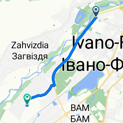 Набережна вулиця ім. Василя Стефаника to Вулиця Бузкова 20А