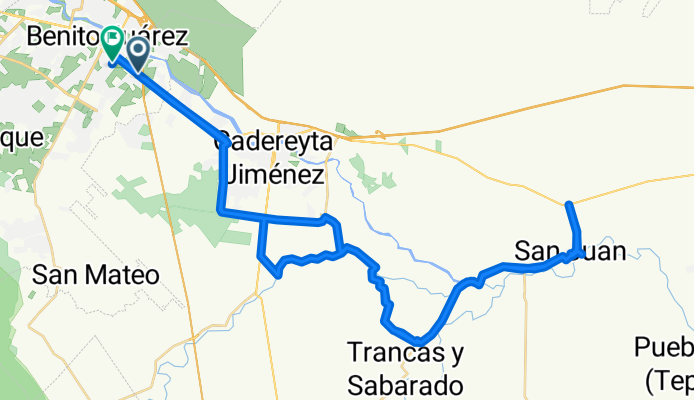 Carretera Juárez-Cadereyta, Ciudad Benito Juárez a Calle Granjeno, Ciudad Benito Juárez