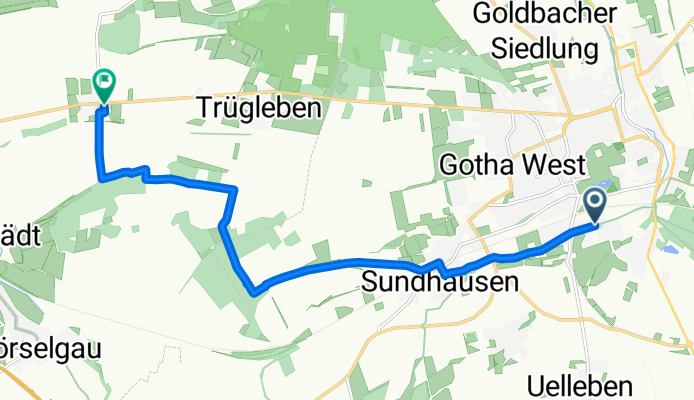 Brieglebstraße, Gotha nach Friedensstraße, Hörsel