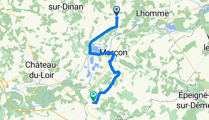 Rue de la Fontaine Marot, Chahaignes à Rue du Fief Saulay, Dissay-sous-Courcillon