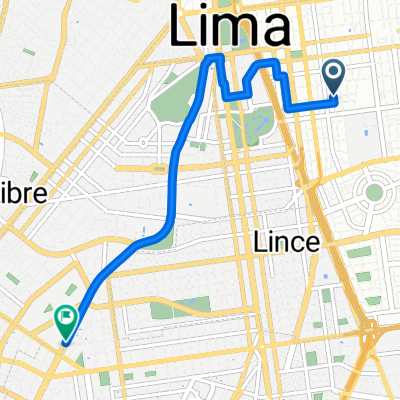 De Jirón Hipólito Unanue a Avenida Jose Faustino Sanchez Carrion