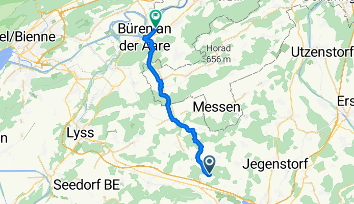 Moosaffoltern, Dieterswil nach Aareweg, Büren an der Aare