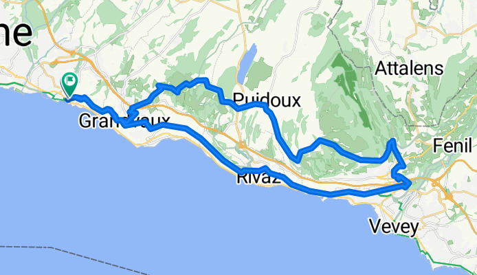 Route de Lavaux, Lutry nach Chemin de la Culturaz, Lutry