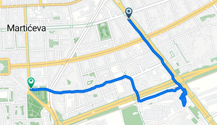 Trg Eugena Kvaternika, Zagreb to Ulica Ivana Šveara, Zagreb