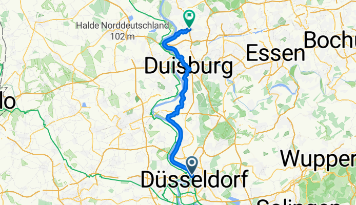 Von Düsseldorf bis Duisburg