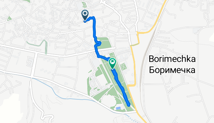 Route from Tomaki Dimitrovski to park