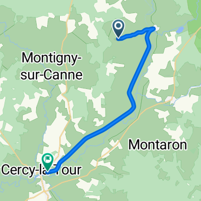 Rue des Sources, Isenay nach La Levée du Canal, Cercy-la-Tour