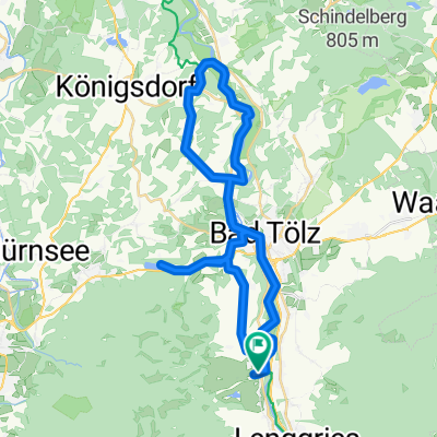 Wackersberg Richtung Pferdehof Rothmühle, Stallauer Weiher und zurück