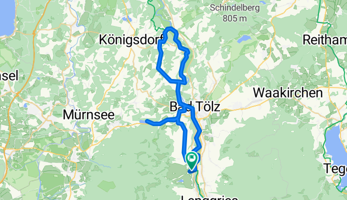 Wackersberg Richtung Pferdehof Rothmühle, Stallauer Weiher und zurück